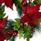 24" Red Glittered Poinsettia & Long Pine Christmas Wreath
